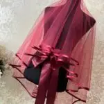 Biyeli duvak kuşak. Bordo